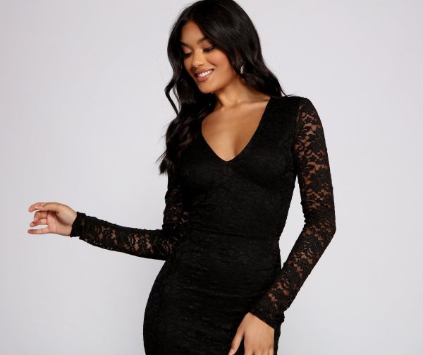 Brooke Lace V Neck Formal Dress - Image 8