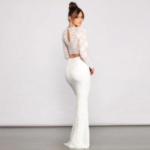 Brooke Lace V Neck Formal Dress