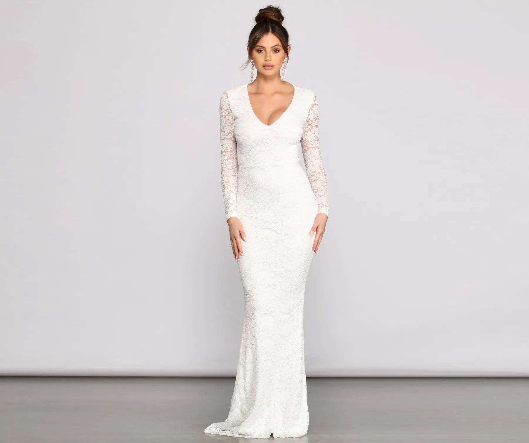 Brooke Lace V Neck Formal Dress - Image 2