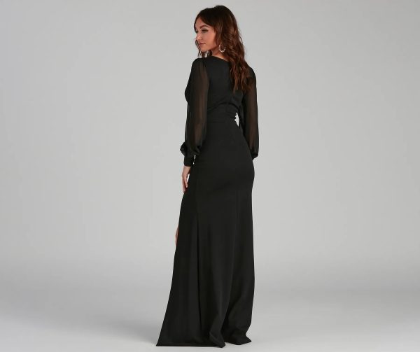 Veronica Front Slit Crepe Formal Dress - Image 2