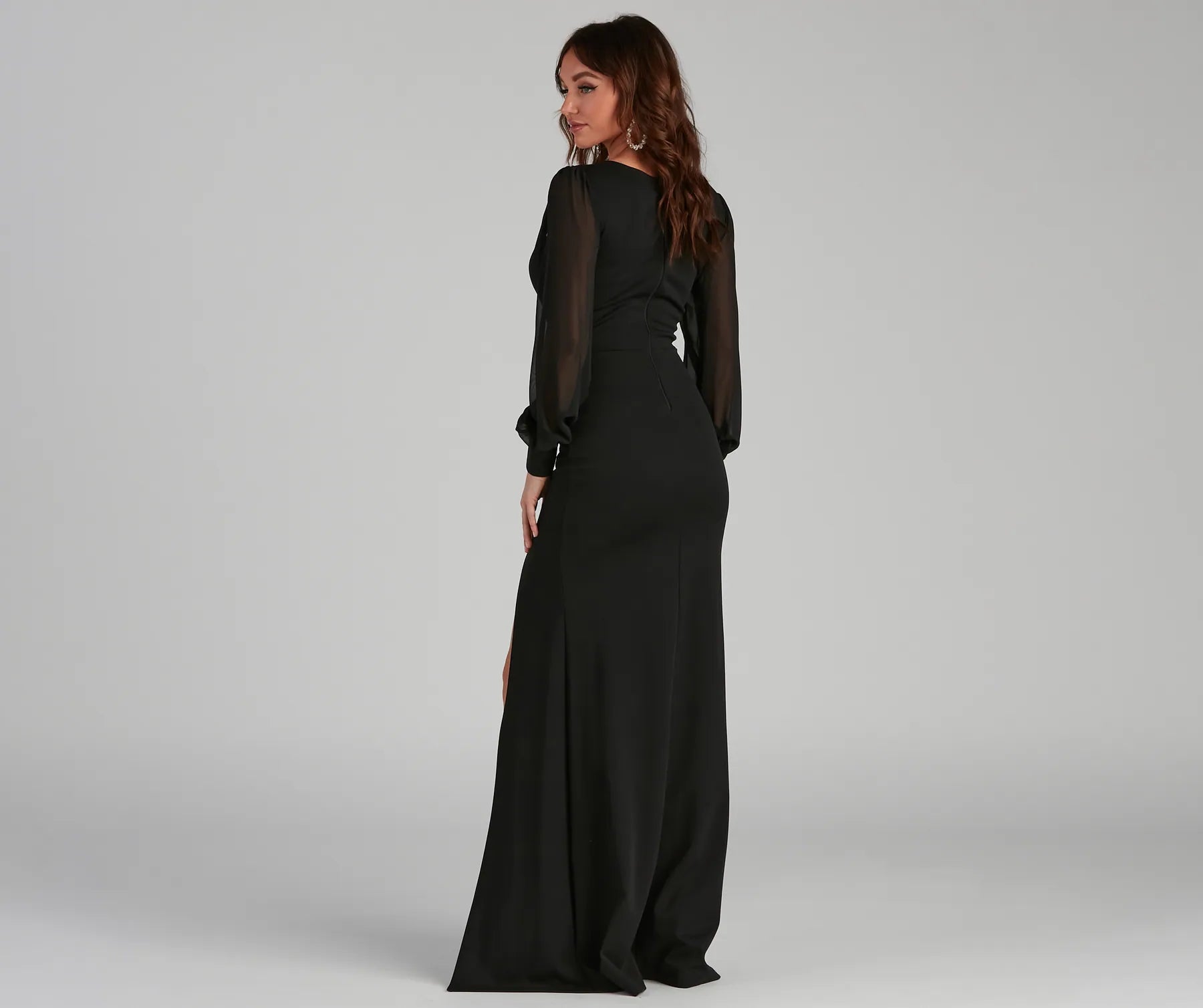 Veronica Front Slit Crepe Formal Dress - Image 2
