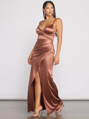 Nikita Formal High Slit Satin Dress