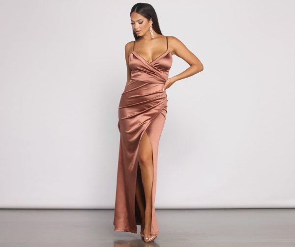 Nikita Formal High Slit Satin Dress - Image 2
