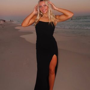 Kaia Strapless High Slit Formal Dress