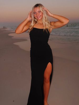 Kaia Strapless High Slit Formal Dress