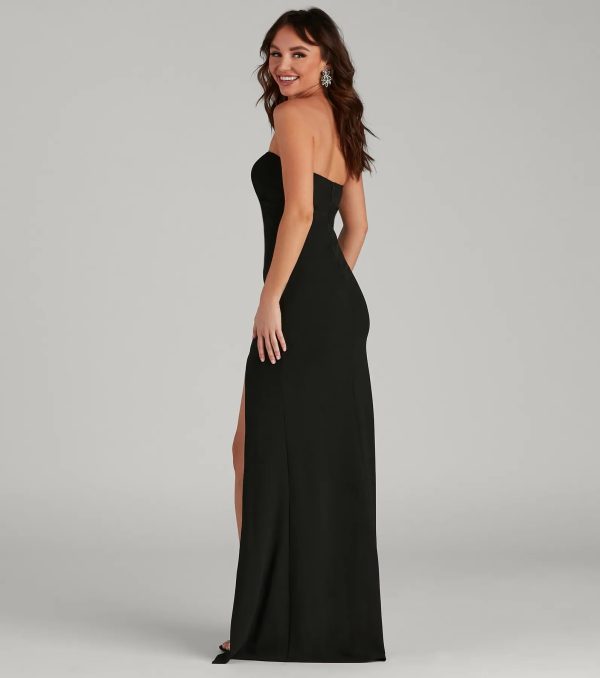 Kaia Strapless High Slit Formal Dress - Image 3