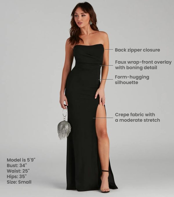 Kaia Strapless High Slit Formal Dress - Image 6