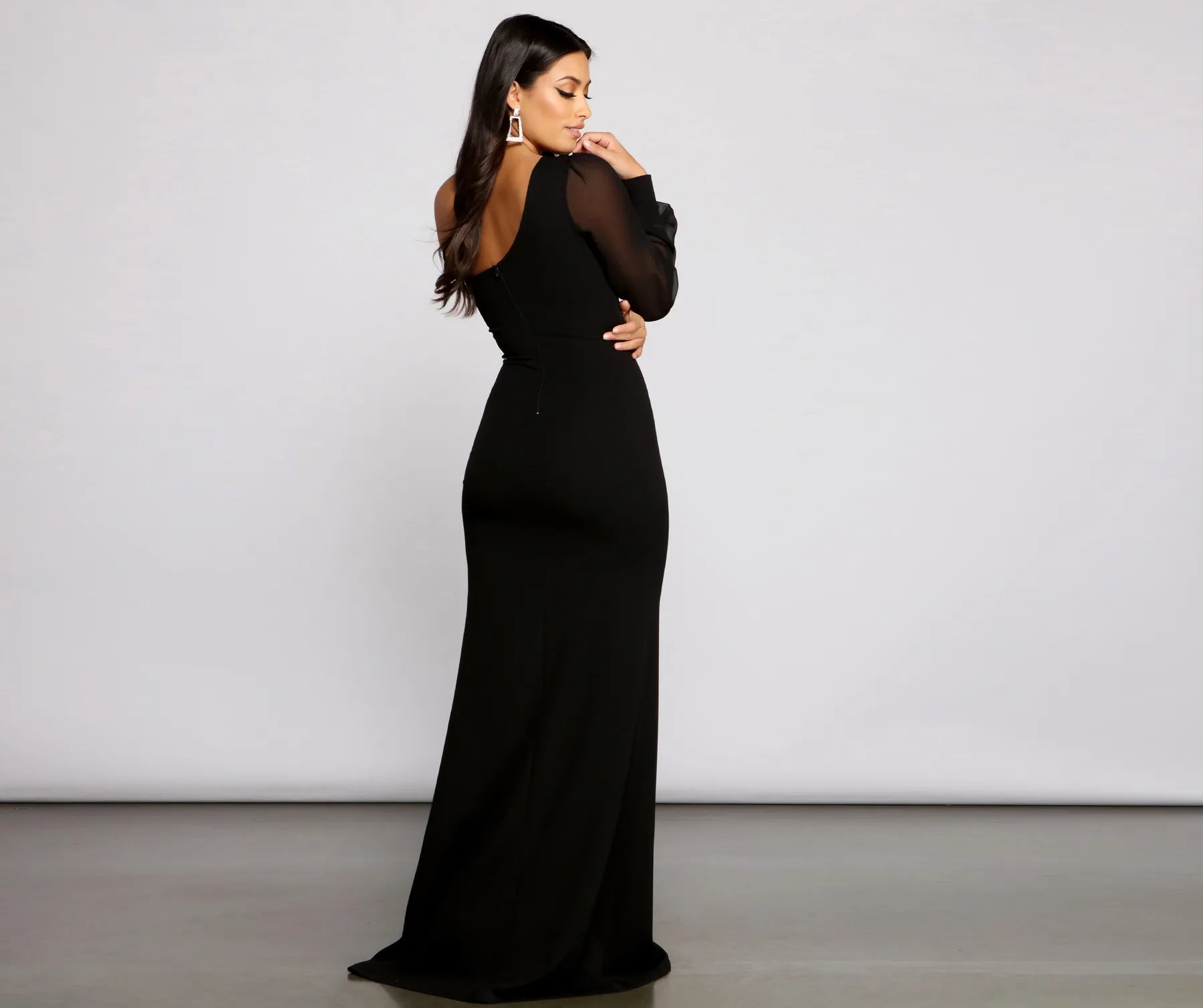 Odette Formal One Shoulder Crepe Mermaid Dress - Image 2