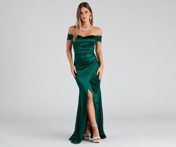 Valencia Formal Off-The-Shoulder Wrap Dress - Image 5