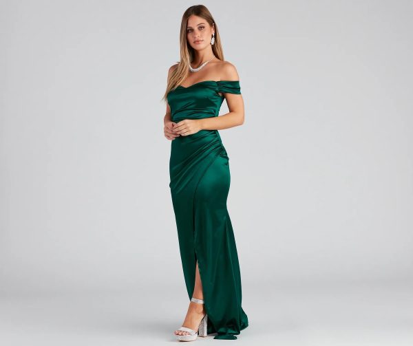 Valencia Formal Off-The-Shoulder Wrap Dress - Image 7
