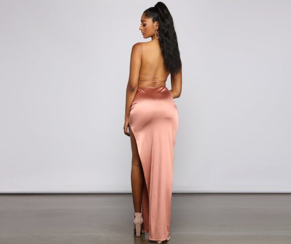 Nat Formal Backless Satin Dress - Image 2