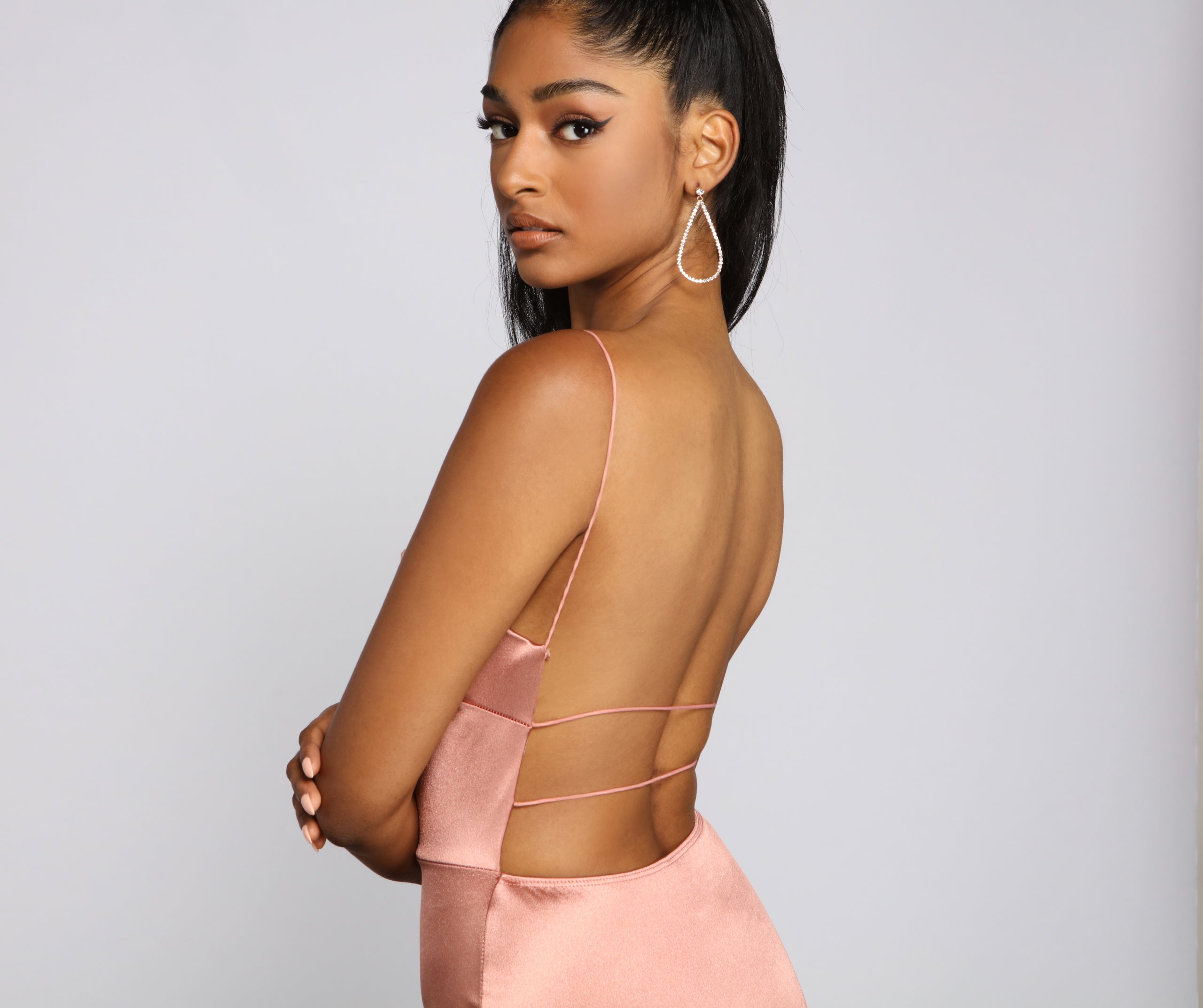 Nat Formal Backless Satin Dress - Image 4