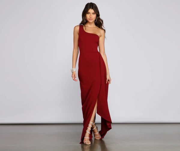 Peyton One Shoulder Crepe Dress - Image 3