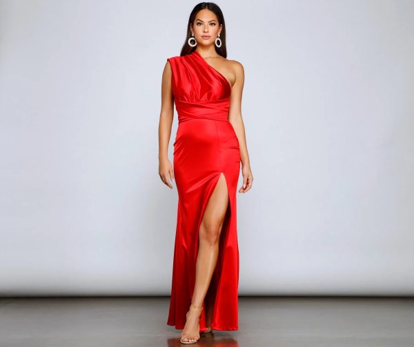 Johanna Formal Convertible Ties Satin Dress - Image 8