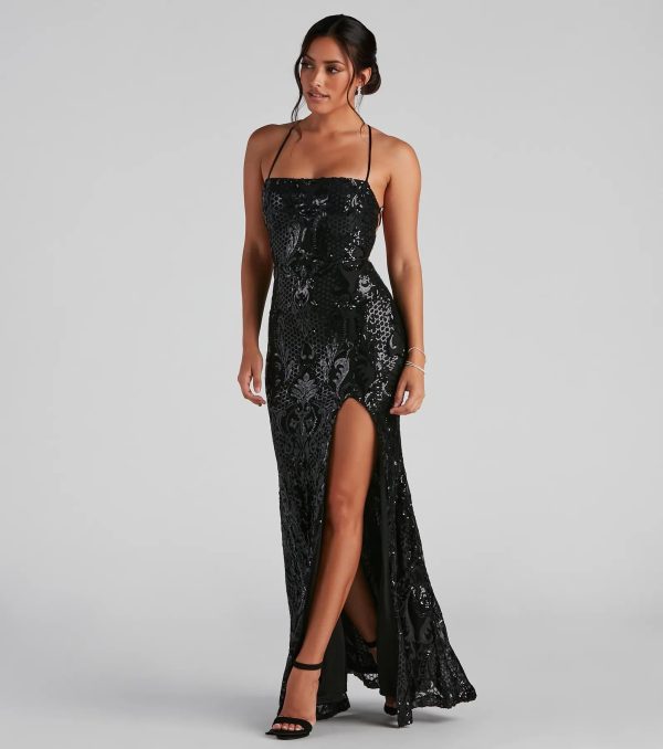 Azalea Formal High Slit Sequin Dress - Image 3