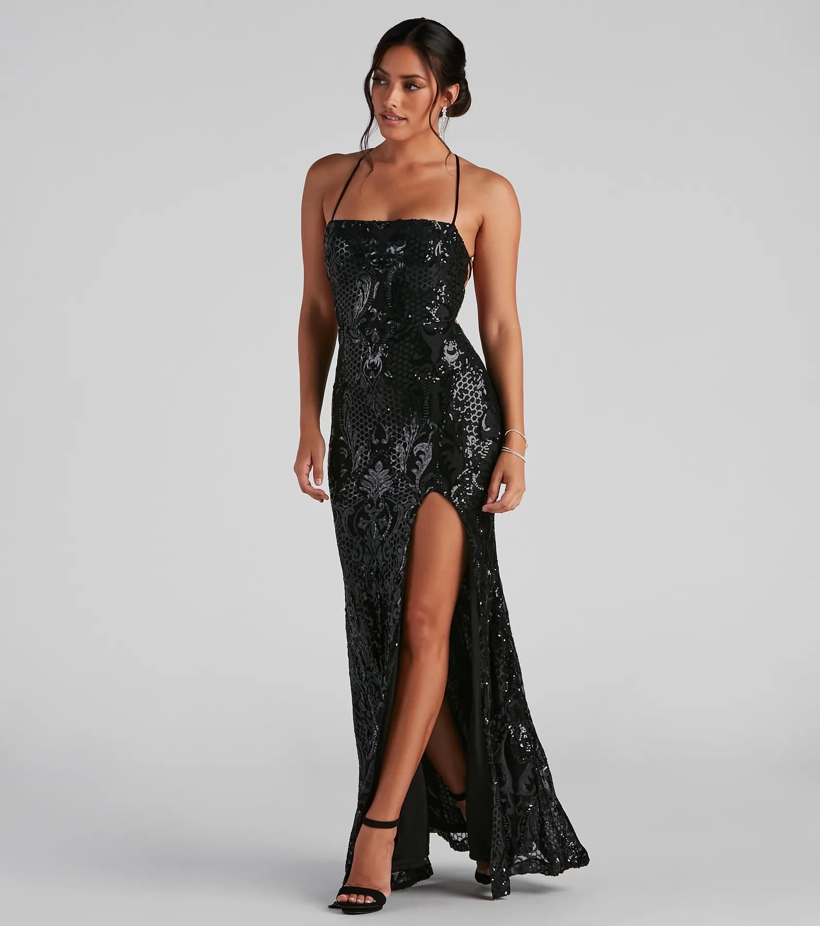Azalea Formal High Slit Sequin Dress - Image 3
