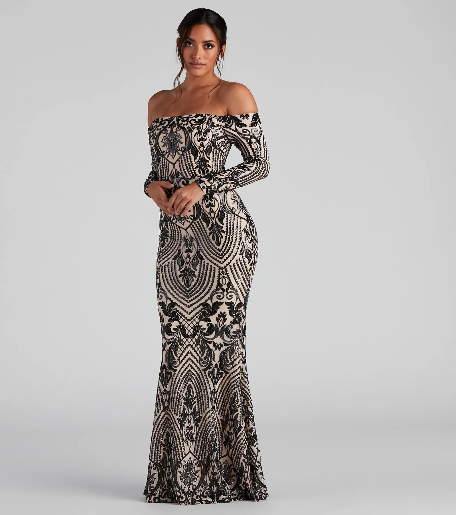Paityn Formal Off-The-Shoulder Sequin Dress - Image 5