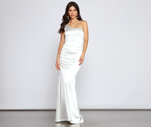 Verona Formal One Shoulder Ruched Dress - Image 5