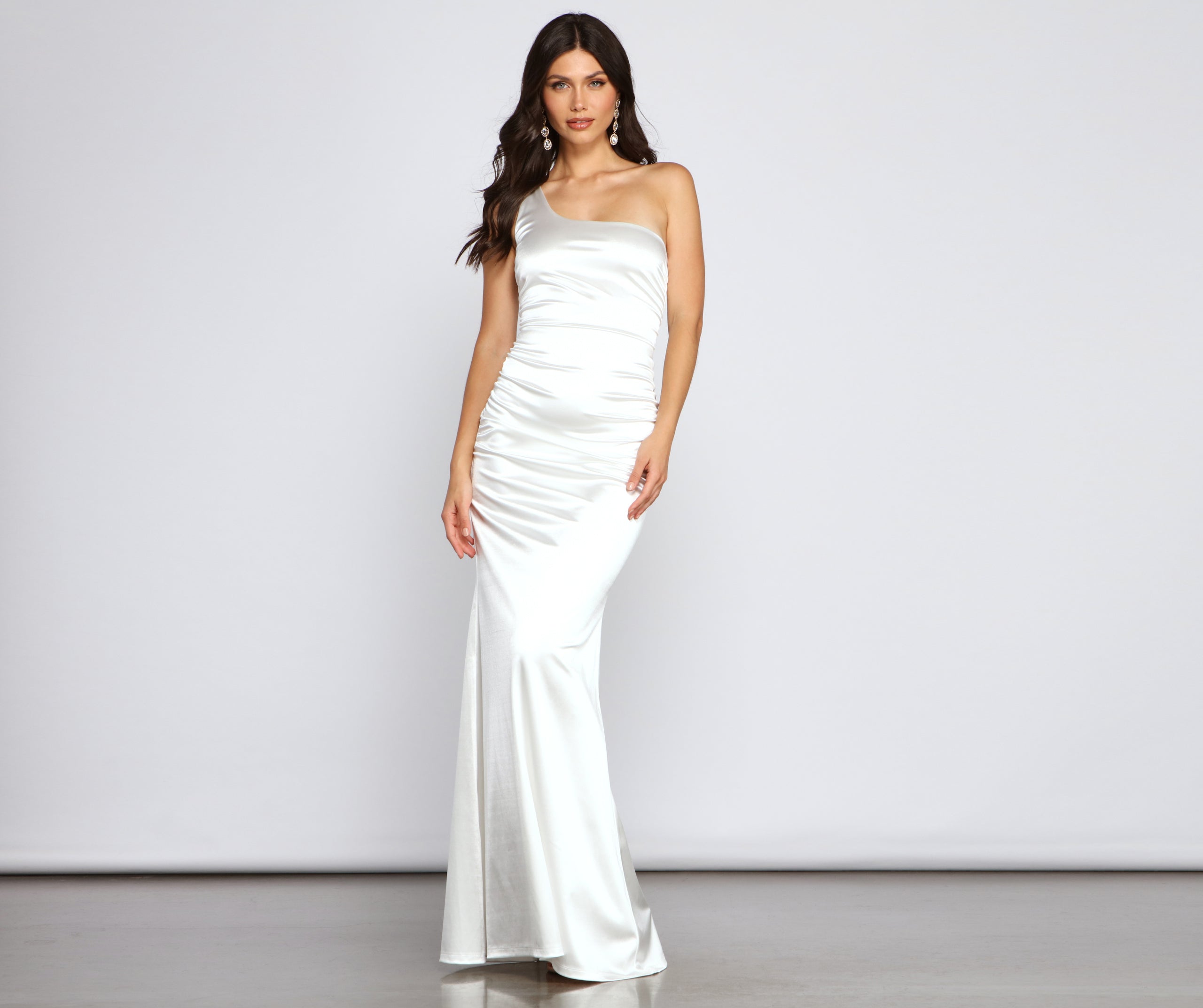 Verona Formal One Shoulder Ruched Dress - Image 5