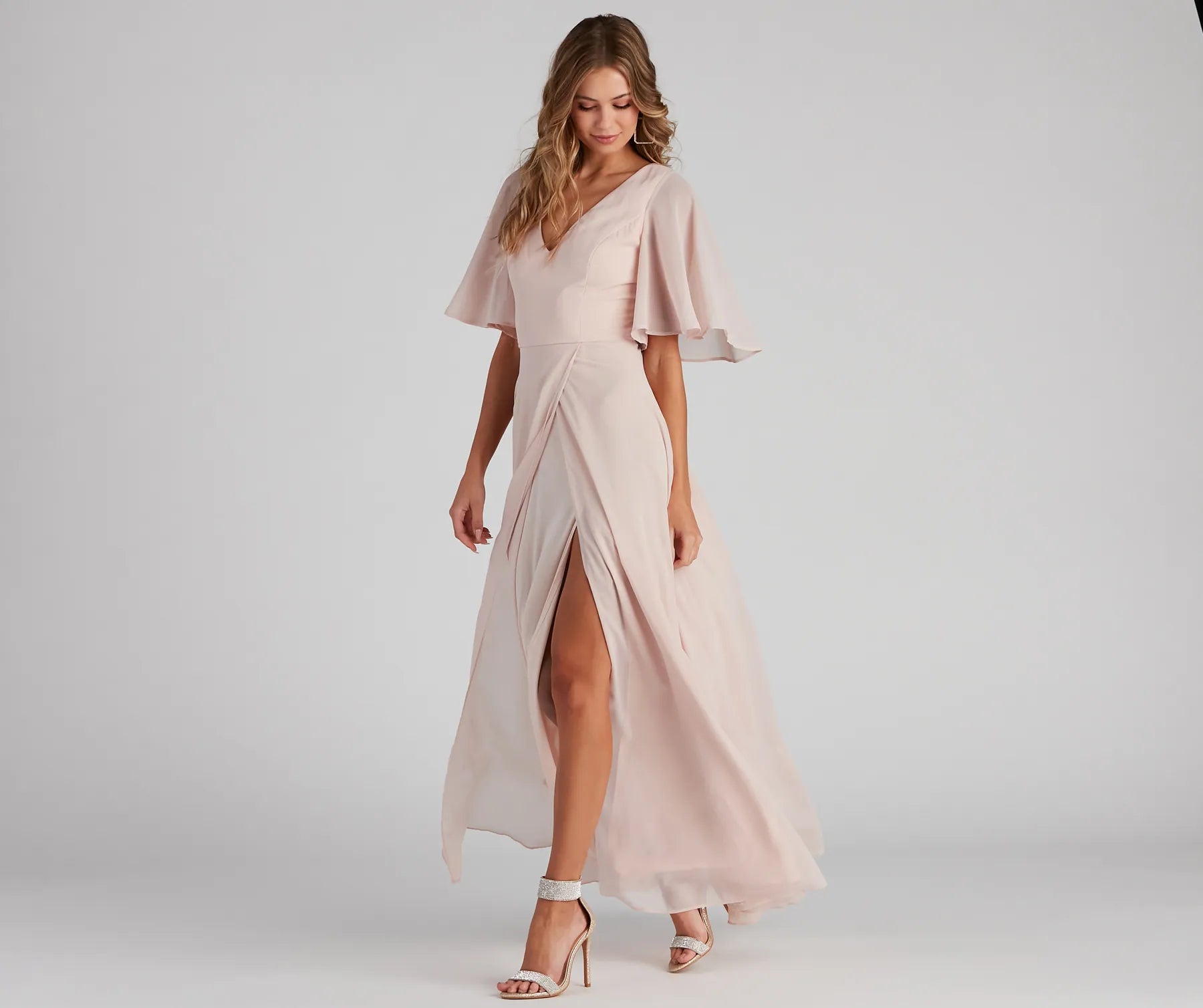 Greta Formal High Slit Chiffon Dress - Image 3