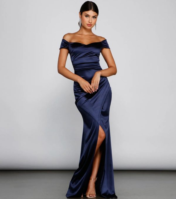 Valencia Formal Off-The-Shoulder Wrap Dress - Image 12