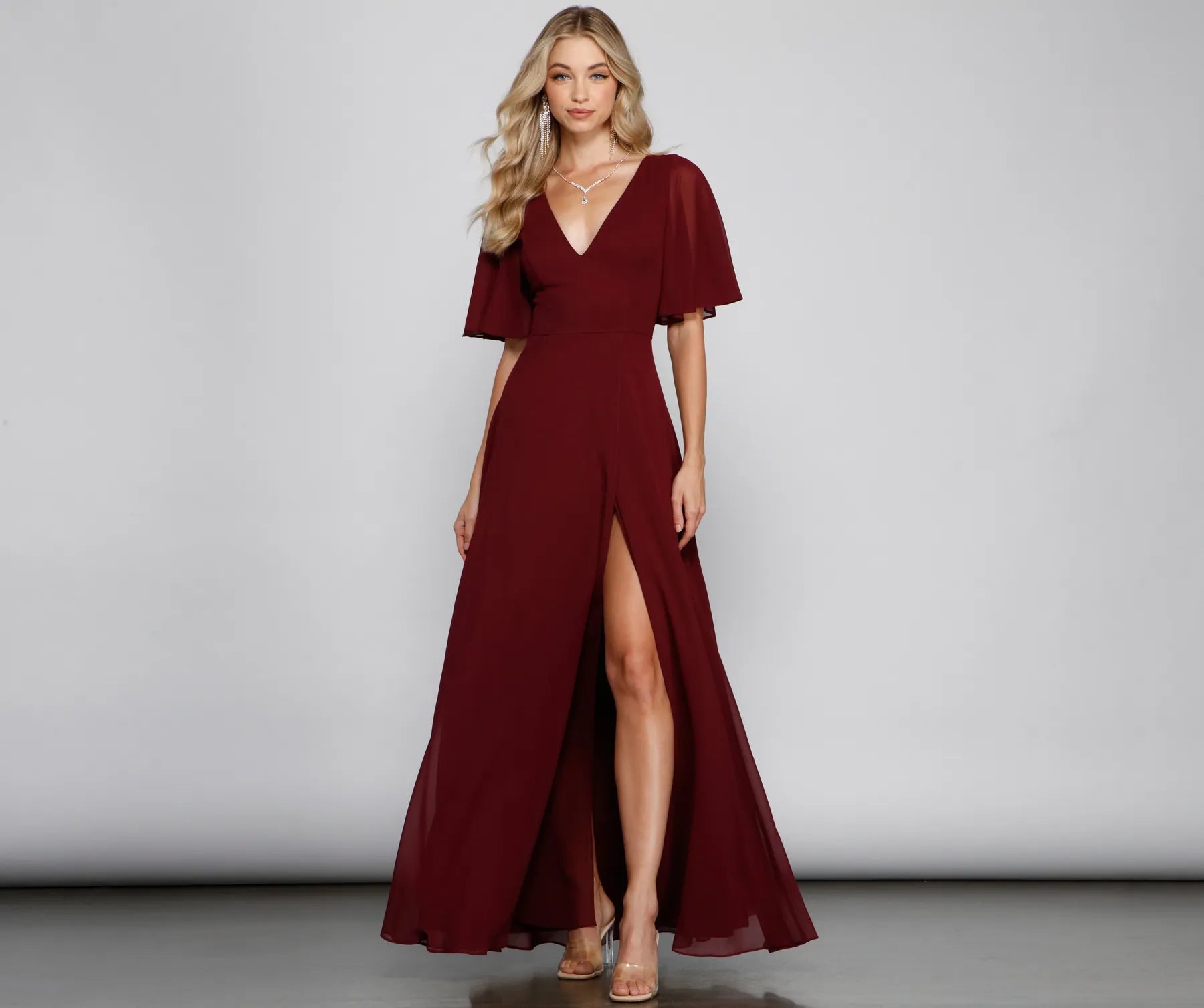 Greta Formal High Slit Chiffon Dress - Image 5