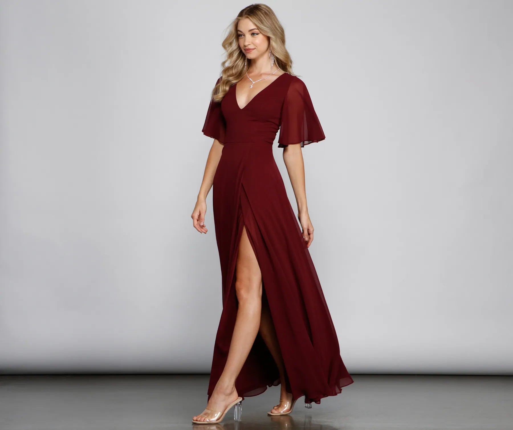 Greta Formal High Slit Chiffon Dress - Image 7