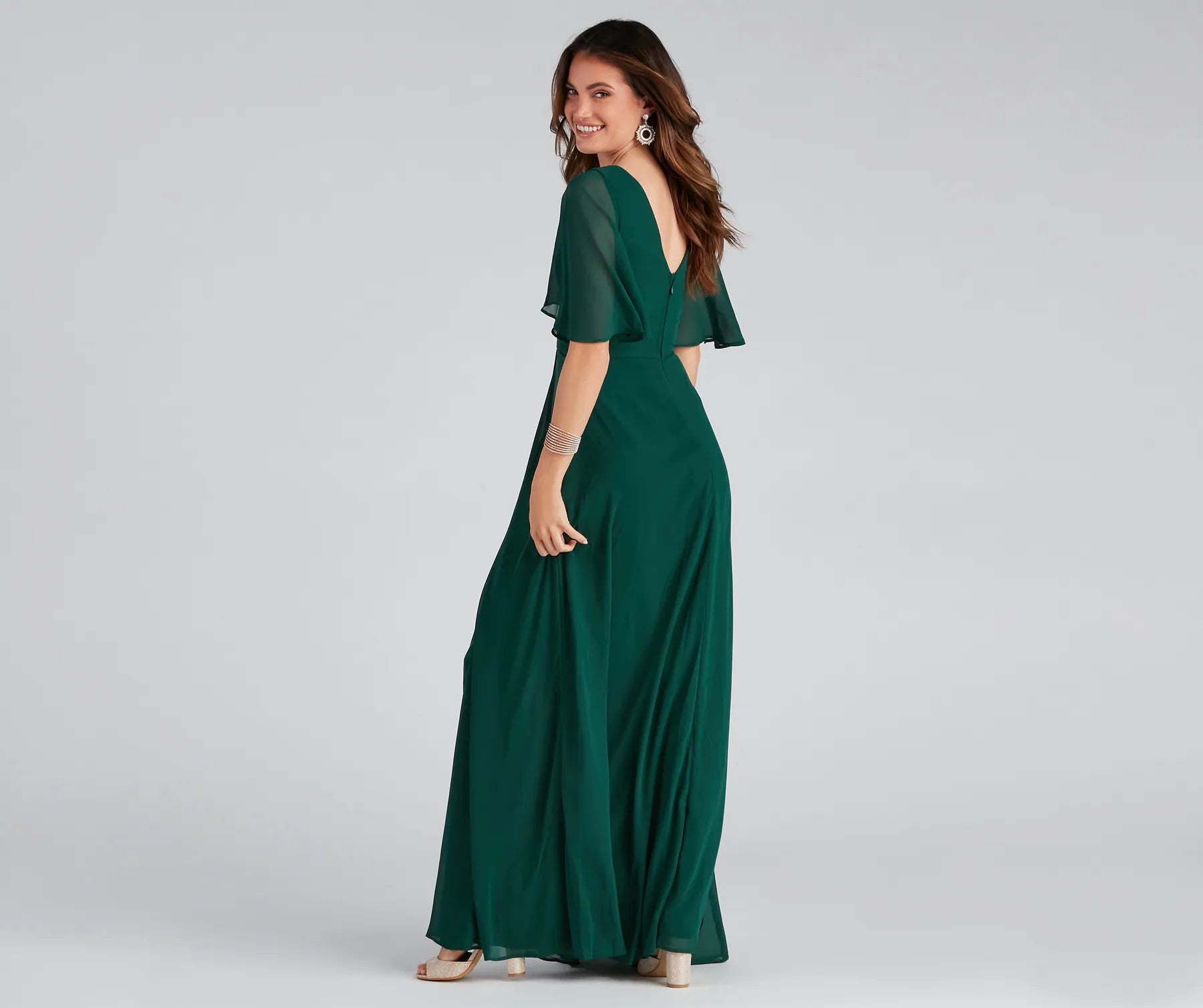 Greta Formal High Slit Chiffon Dress - Image 10