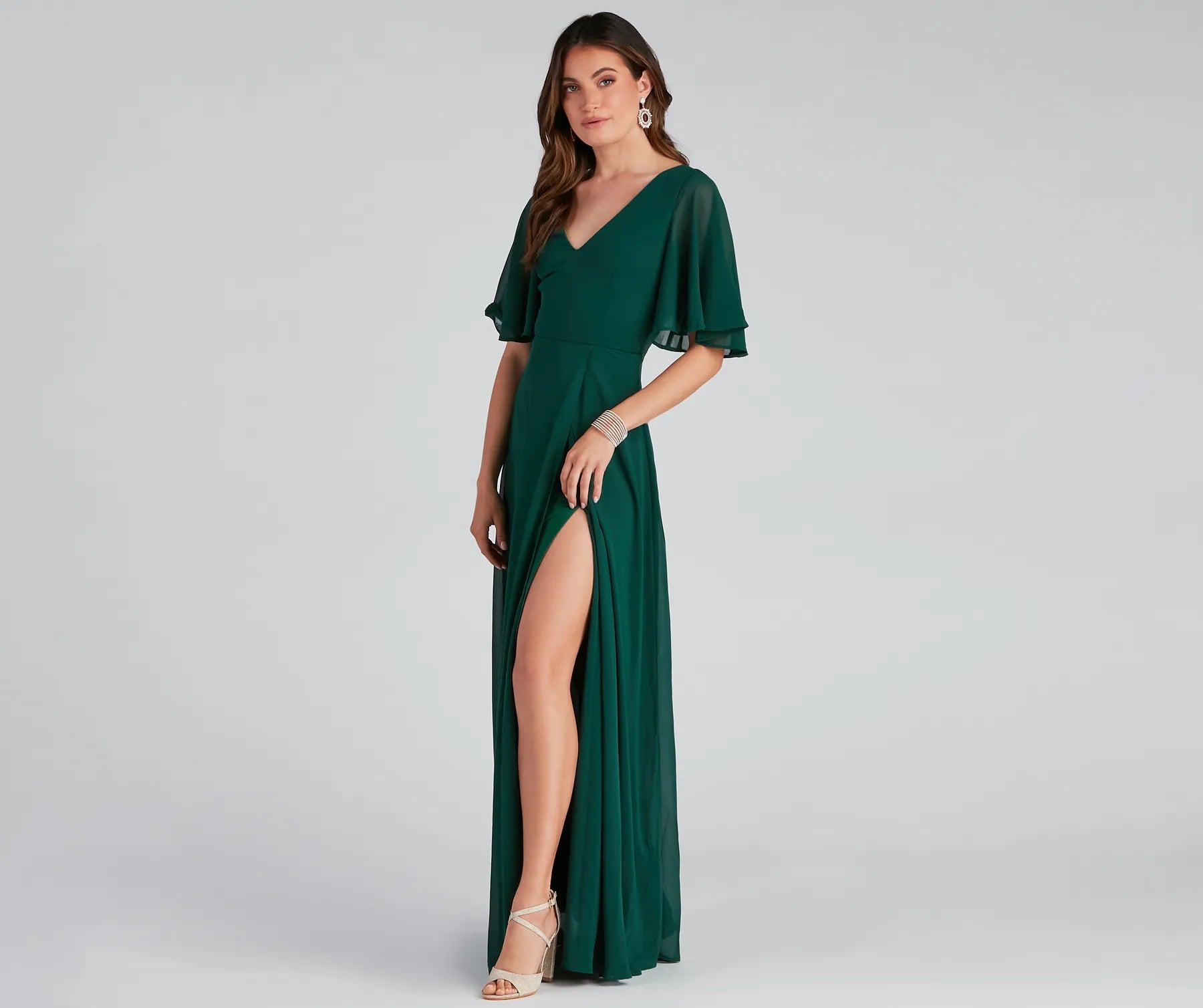 Greta Formal High Slit Chiffon Dress - Image 11