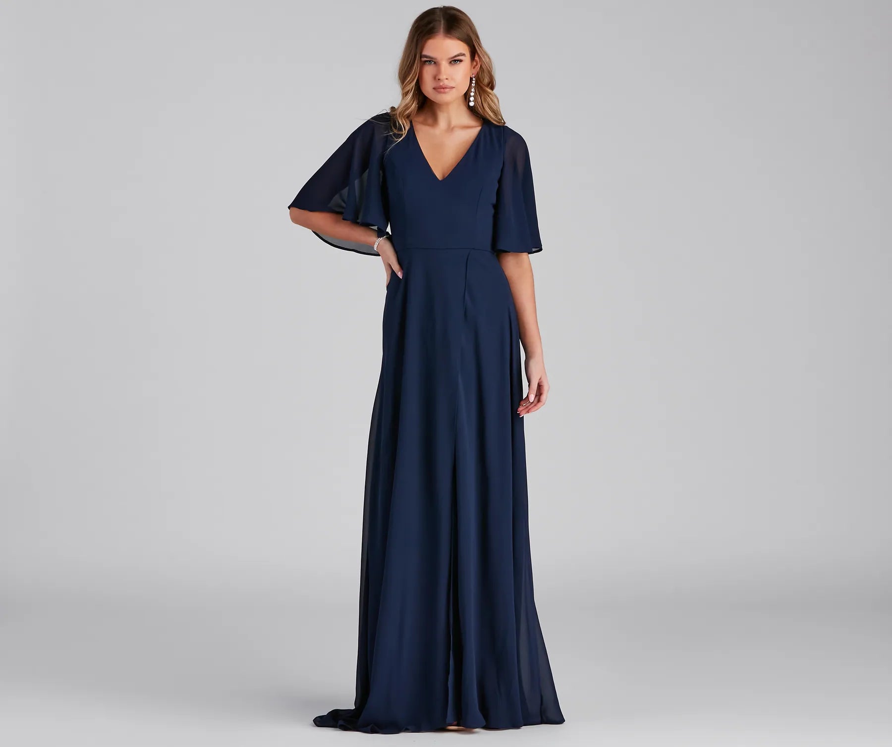 Greta Formal High Slit Chiffon Dress - Image 17