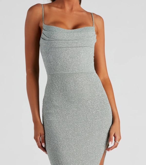 Lola Formal High Slit Glitzy Glitter Dress - Image 8