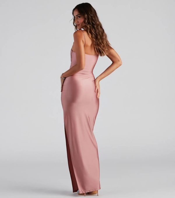 Ella Cowl Neck Satin Dress - Image 6
