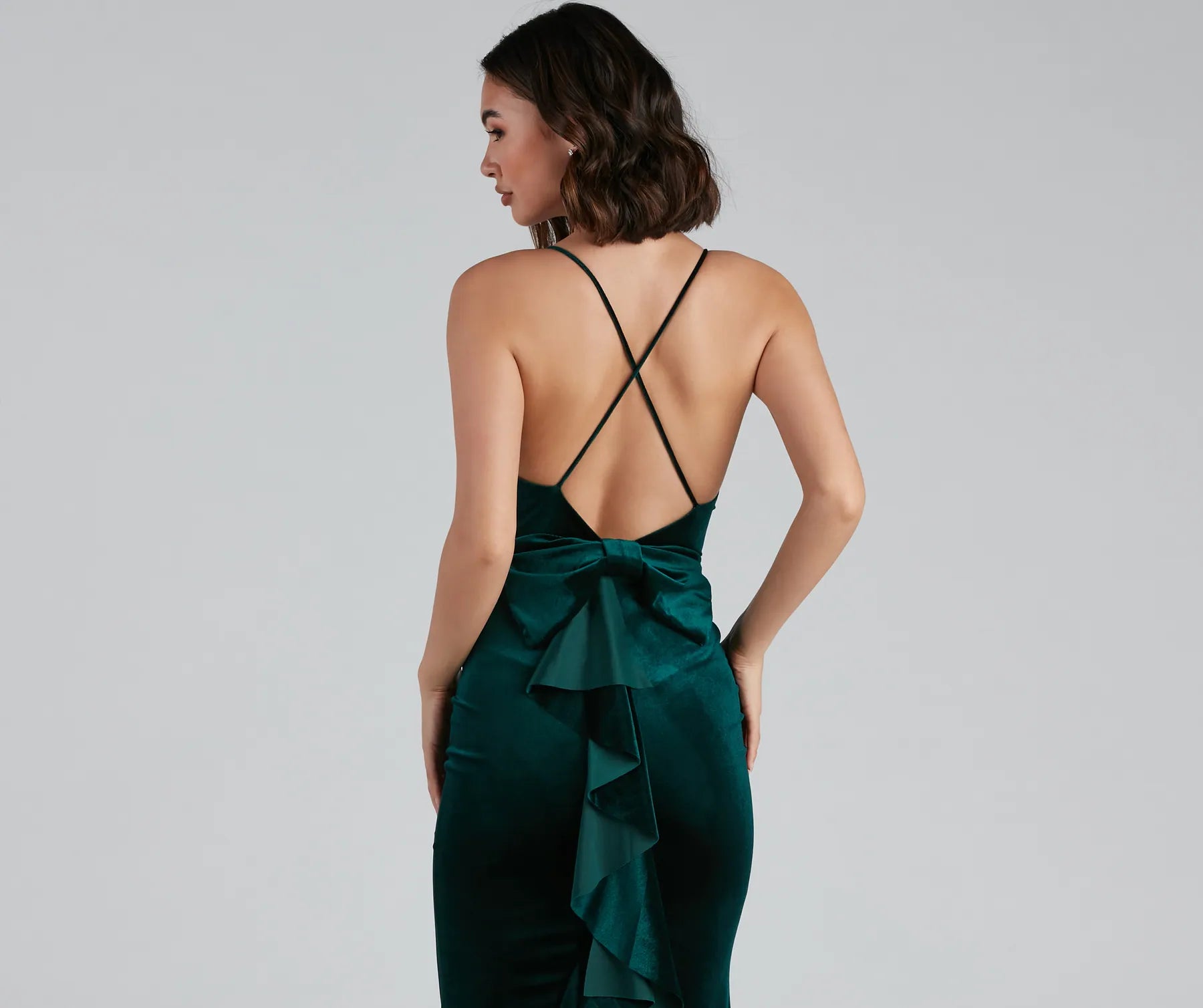 Margot Formal Ruffled Velvet Dress - Image 4