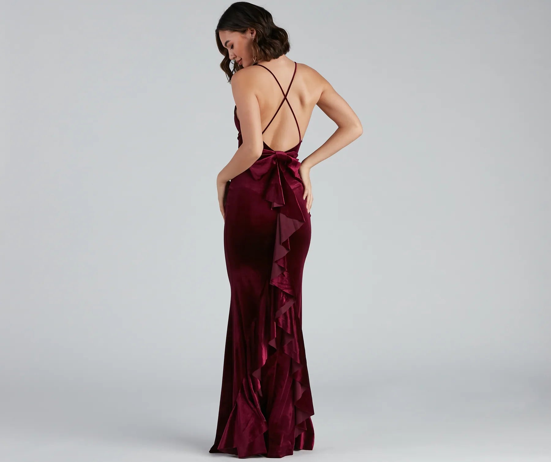 Margot Formal Ruffled Velvet Dress - Image 6