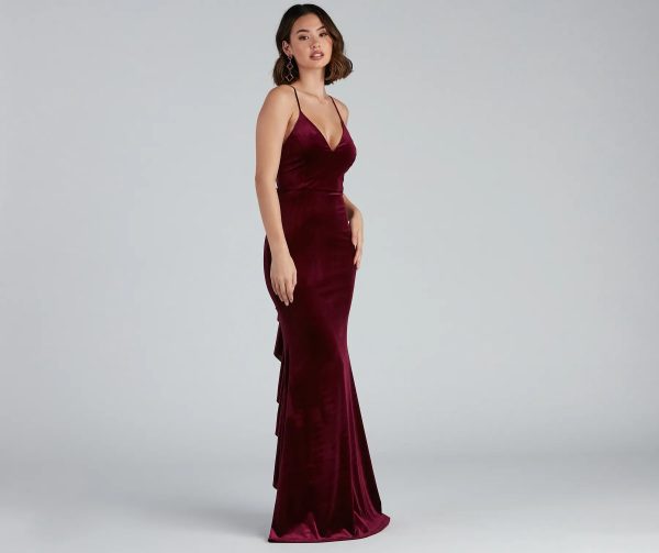Margot Formal Ruffled Velvet Dress - Image 7