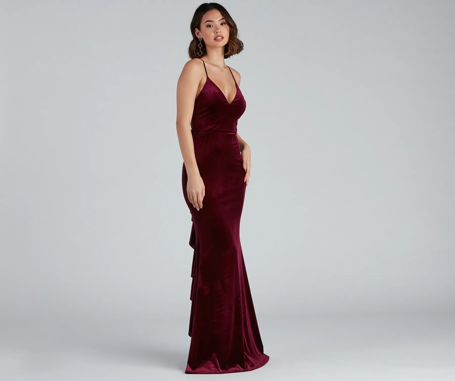 Margot Formal Ruffled Velvet Dress - Image 7