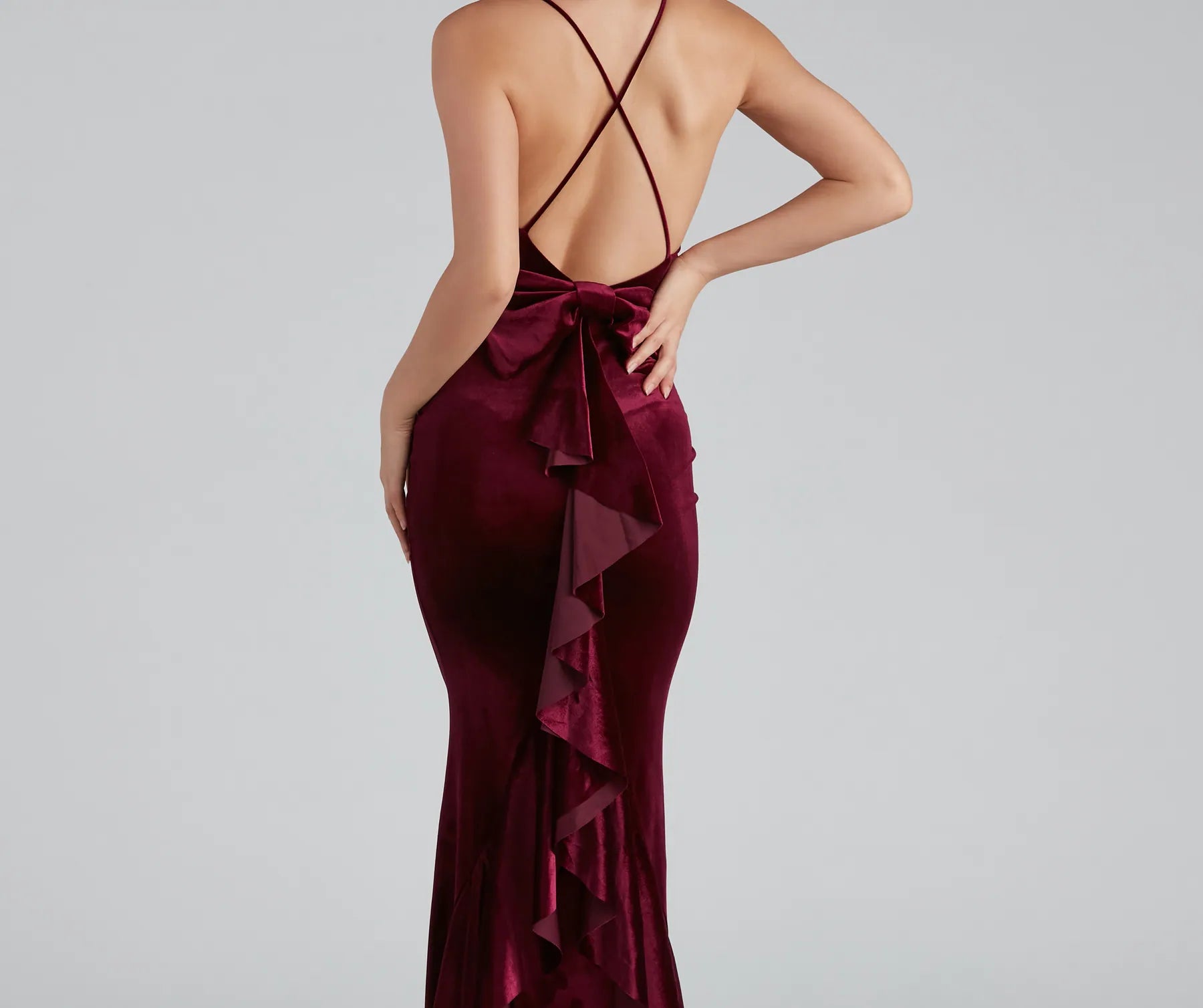 Margot Formal Ruffled Velvet Dress - Image 8