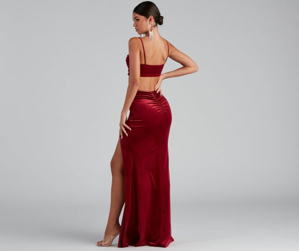 Lara Glitter Velvet Mermaid Dress - Image 3