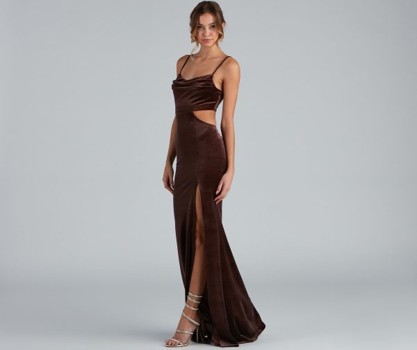 Lara Glitter Velvet Mermaid Dress - Image 5