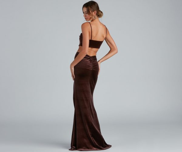 Lara Glitter Velvet Mermaid Dress - Image 6