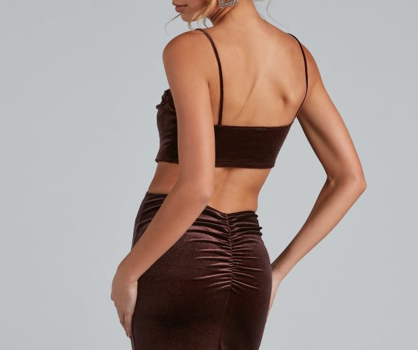 Lara Glitter Velvet Mermaid Dress - Image 9