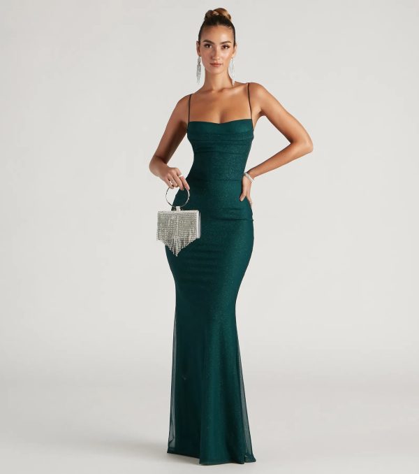 Addison Glitter Mesh Formal Dress - Image 5
