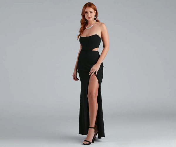 Hallie Formal High Slit Corset Dress - Image 8