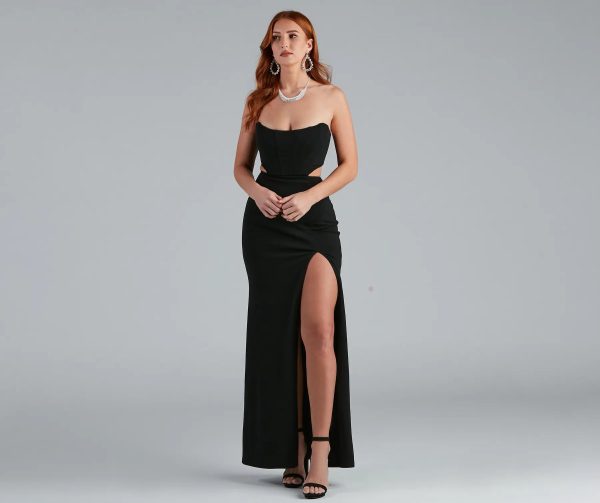 Hallie Formal High Slit Corset Dress - Image 11