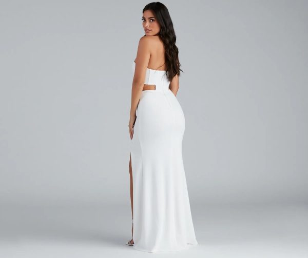 Hallie Formal High Slit Corset Dress - Image 2