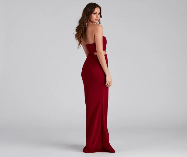 Hallie Formal High Slit Corset Dress - Image 5
