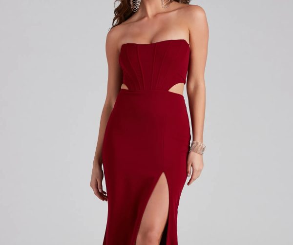 Hallie Formal High Slit Corset Dress - Image 7
