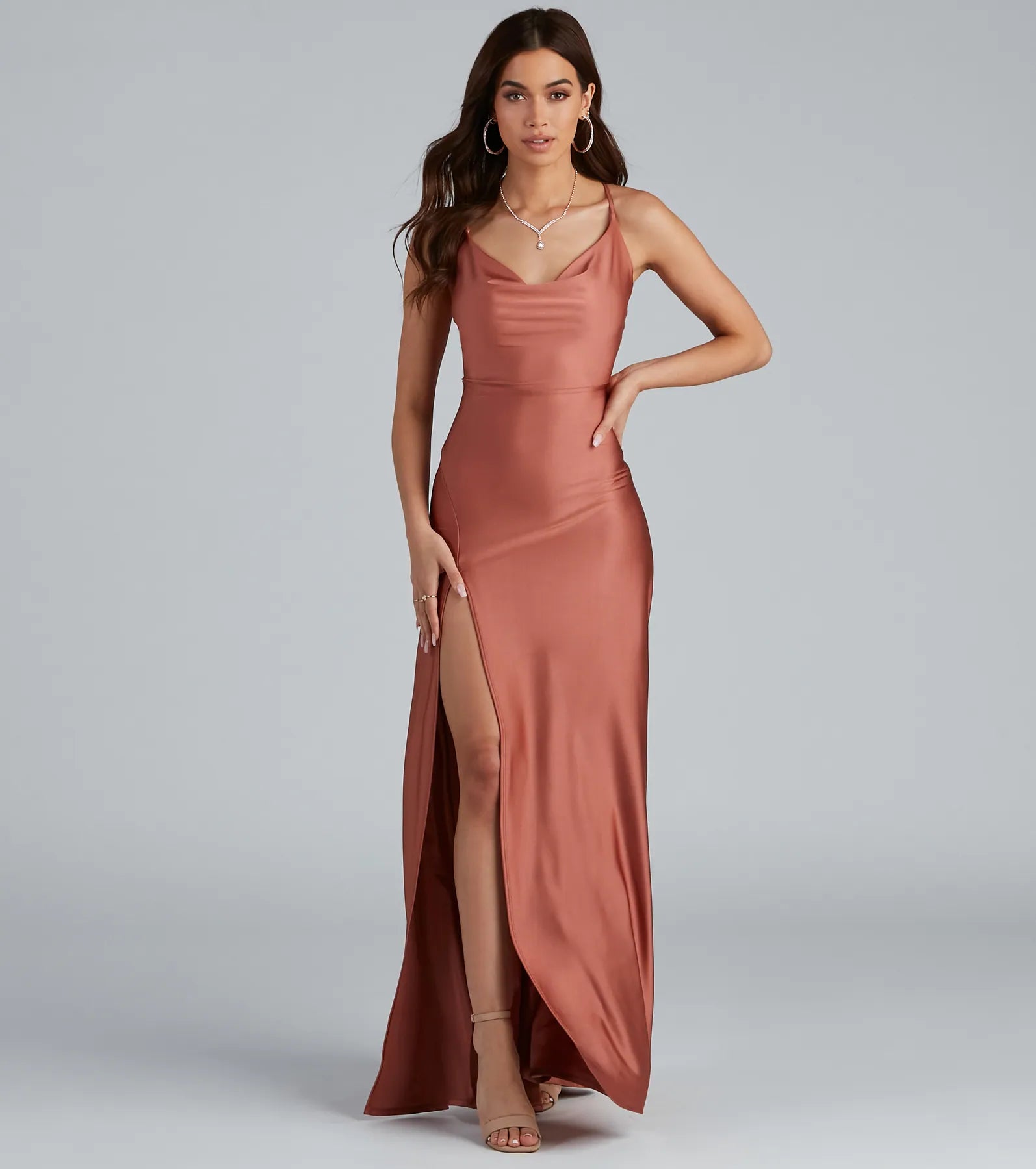 Lessie Formal High Slit A-Line Dress - Image 5