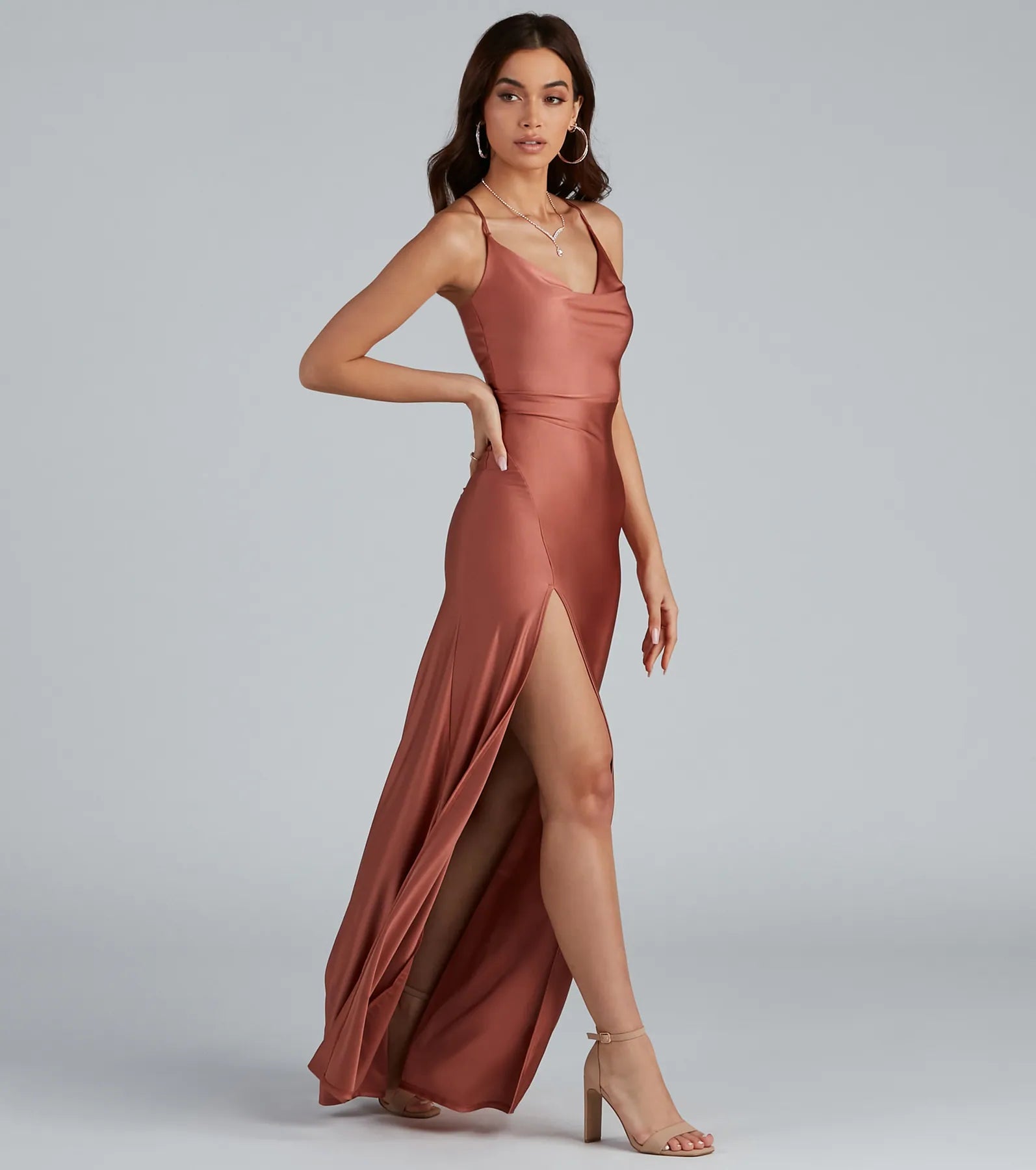 Lessie Formal High Slit A-Line Dress - Image 8