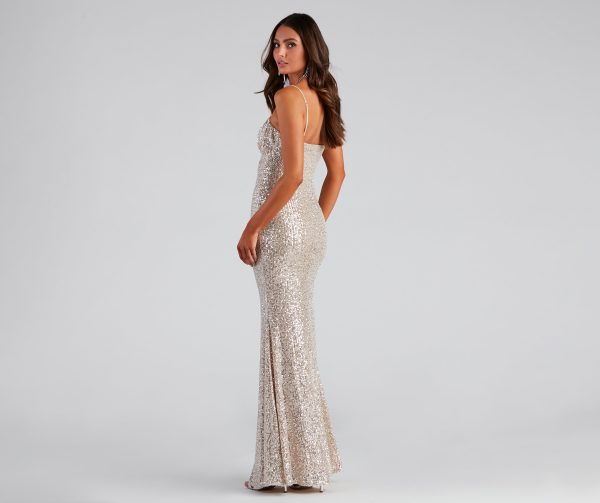 Arely Formal Sequin Scoop Neck Long Dress - Image 6